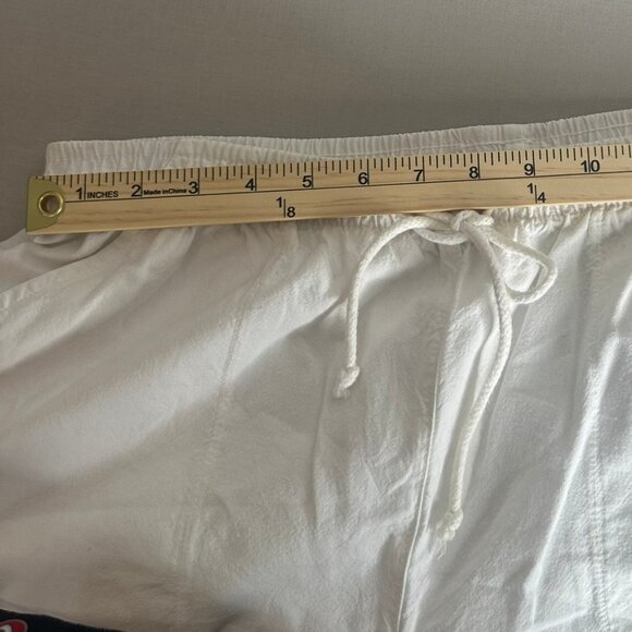 ERIKA White 100% Cotton Capri Ankle Elastic Waist w/ Drawstring Women Size LP - Picture 7 of 15